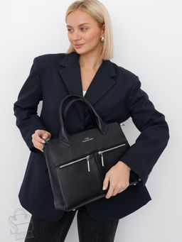 Сумка женская кожаная 2005Y black Polina&Eiterou  в Новосибирске