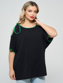 Блузка 0324-1 чёрный - Dora фото 7