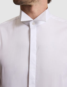 Beyaz Slim Fit Pamuk Kar___ml_ Ata Yaka Smokin G_mlek
