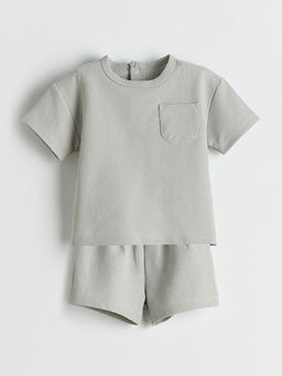 Bisiklet Yaka Erkek Bebek Ti??rt ve ?ort 2li