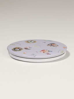 Зеркало складное «Птички», d=7.3 см, с увеличением х2, сиреневое