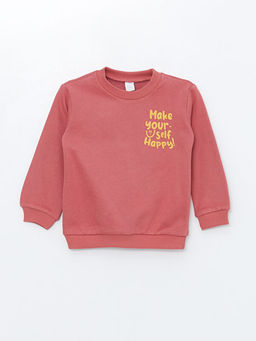 Bisiklet Yaka Bask?l? K?z Bebek Sweatshirt ve E?ofman Alt 2li Tak?m - Waikiki фото 2