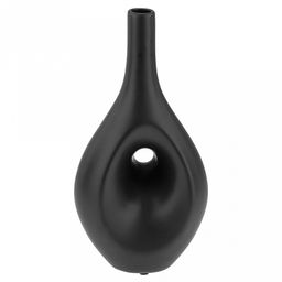 Ваза керамическая "Кейптаун" 1,1л, 15х8,2см h30,5см, д/горла - 2,1см, матовая глазурь, цвет - черный, в коробке (Китай)
