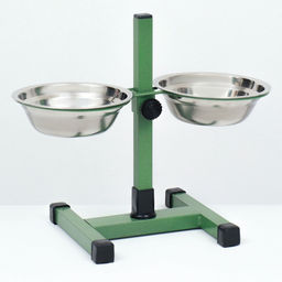 Подставка с мисками, 2500 мл, высота 30 см, разборная, зелёная - Пижон фото 3