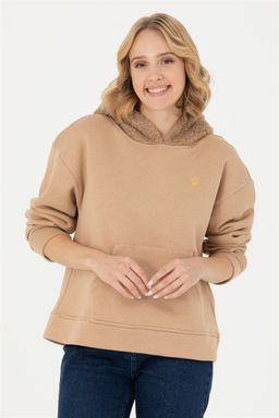 U. S. Polo Assn Женская толстовка с капюшоном песочного цвета - U.s. polo assn фото 3