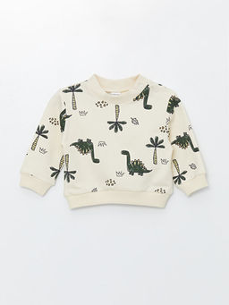 Bisiklet Yaka Bask?l? Erkek Bebek Sweatshirt ve Pantolon 2li Tak?m - Waikiki фото 2