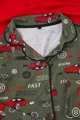 Indigo Erkek Cocuk Bask?l? Pijama Set Orme Alt-Ust Tak?m TKDAW25AU00110 - Trendyolmilla фото 7