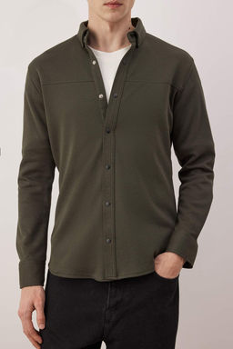 Antrasit Regular Fit Dokulu Erkek Gomlek TMNAW26GO00023 - Trendyolmilla фото 10