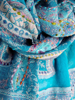 Палантин с вышивкой (шерсть вареная) в ассортименте №Тк903/21