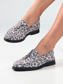 Лоферы туфли 170.2614bl. белый леопард