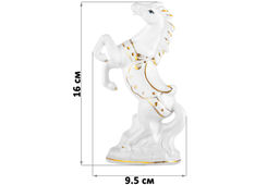 Фигурка декоративная 9,5*5*16 см Лошадь белая с золотом, фарфор - Elan gallery фото 2