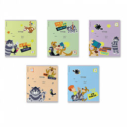 Цена за 10 шт. Тетрадь школьная ученическая ErichKrause Простоквашино, 12 листов, клетка (в плёнке по 10 шт.)_MIX-PACK  фото 2