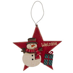 Изделие декоративное подвесное "Снеговик/ Дед Мороз", L14 W1,5 H14 см, 4в.