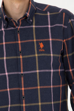 Мужская темно-синяя рубашка с длинным рукавом - U.s. polo assn фото 28