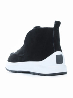 01-5281-5 BLACK Ботинки демисезонные женские (натуральная замша, байка)