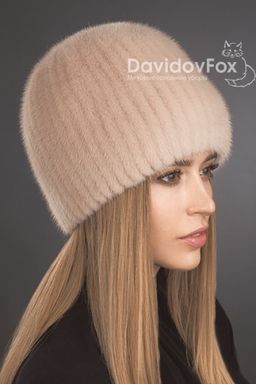 ВИДЕООБЗОР шапка Сноп норка дымчатая роза - Davidovfox фото 2