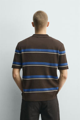 POLO PUNTO JACQUARD RAYAS / Marr?n - Zara фото 3