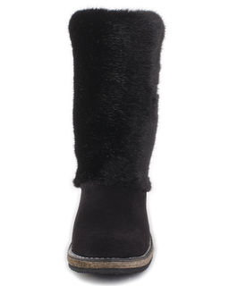 Унты женские на войлочной подошве., Черные. Мех "норка" черная.