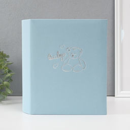 Фотоальбом на 200 фото 10×15 см «Мишка малыш», голубой, искусственная кожа, 5.5×18.6×22.6 см