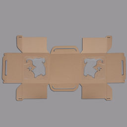 Цена за 5 шт. Кондитерская упаковка Котенок, 2 окна, белая, 35 х 35 х 31 см - UPAK LAND фото 8