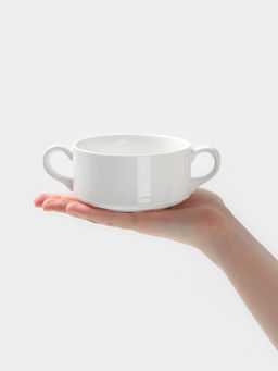 Бульонница Hanna Knövell, 300 мл, с ручками, фарфор, белая