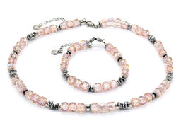 Чокер и браслет из циркона кубик граненый 6*6мм, цвет синий, 40см, 17см - Радуга камня фото 9