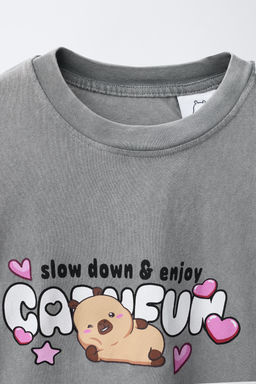 FADED-EFFECT CAPYBARA CAPYFUN  T-SHIRT - Zara фото 3