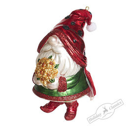 Гном в костюме "Божья коровка" (стекло) 7,5х7,5х14 см