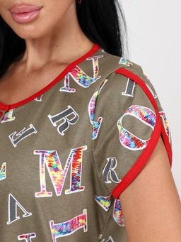 840 ЖЕНСКОЕ ПЛАТЬЕ (Буквы на хаки) - А-дина фото 5