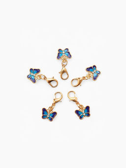 Цена за 10 шт. Шарм для браслета на карабине «Бабочка», цветной в золоте