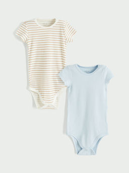 Bisiklet Yaka Erkek Bebek ??t??tl? Body 2li