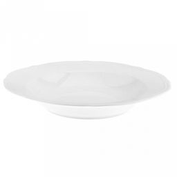 "Совершенство" Тарелка глубокая фарфоровая д230мм h37мм, 480мл, белый, рельефный декор, волнистый край (Китай)