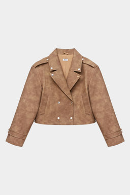 Куртка кожаная с металлическими заклепками - Mollis фото 5