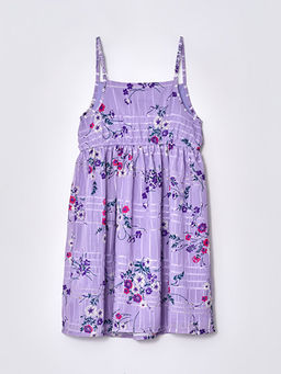 Kare Yaka Desenli Ask?l? K?z ?ocuk Elbise - Waikiki фото 2