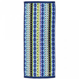Missoni-3005 Полотенце махровое 34х78см, плотность 375гр/м2, 100% хлопок, велюр, синий, Bolangde (Китай)