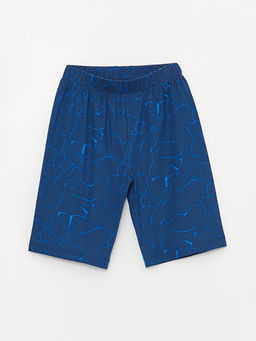 Beli Lastikli Bask?l? Erkek ?ocuk Pijama ?ort