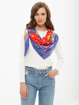 Платок жен. шелк+мод 120х120 E12-8320-10 - Eleganzza фото 3