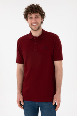 Erkek Regular Fit Polo Yaka Bordo Basic Ti__rt