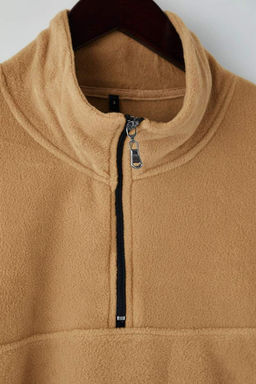 Camel Regular/Normal Kesim Dik Yaka Fermuarl? Dikis Detayl? Polar Sweatshirt TMNAW26SW00036