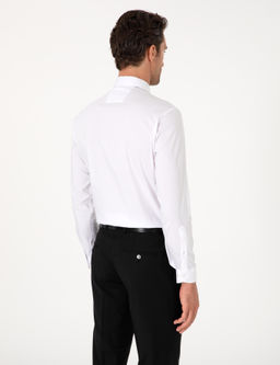 Beyaz Slim Fit Pamuk Kar___ml_ Klasik Yaka Basic G_mlek - Cacharel фото 5