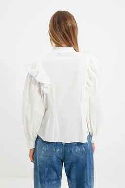 Ekru Aksesuarl? Dokuma Gomlek TPRAW22GO1089