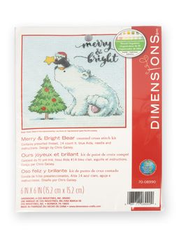 Набор для вышивания DIMENSIONS 70-08990 Рождественский медведь 15 x 15 см