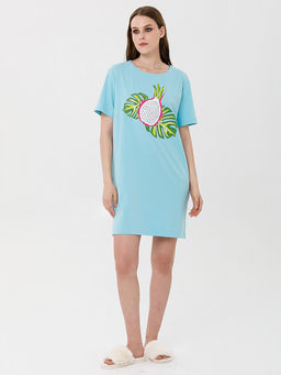 Платье трикотажное с принтом