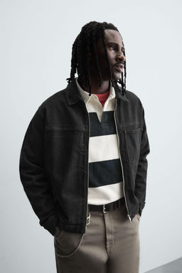 DENIM ZIP-UP OVERSHIRT - Zara фото 6