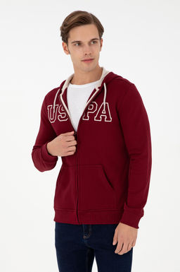 Мужской бордово-красный свитшот