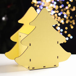 Ящик подарочный деревянный блестящий «Елочка», упаковка, золотистый, 26×13.1×25.4 см