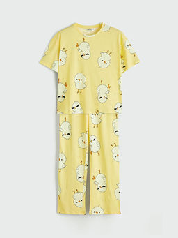 Bisiklet Yaka Desenli Kad?n Pijama Tak?m