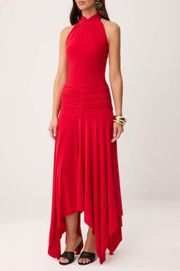K?rm?z? Buzgu Detayl? Sandy Maxi Party&Abiye Elbise TPRSS26EL00130 - Trendyolmilla фото 4