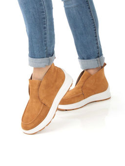 01-5280-7 BROWN Ботинки демисезонные женские (натуральная замша, байка) - Фабричный китай фото 2