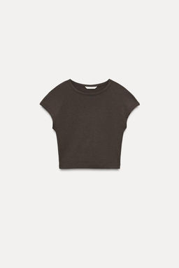 COTTON MODAL CROPPED T-SHIRT - Zara фото 17